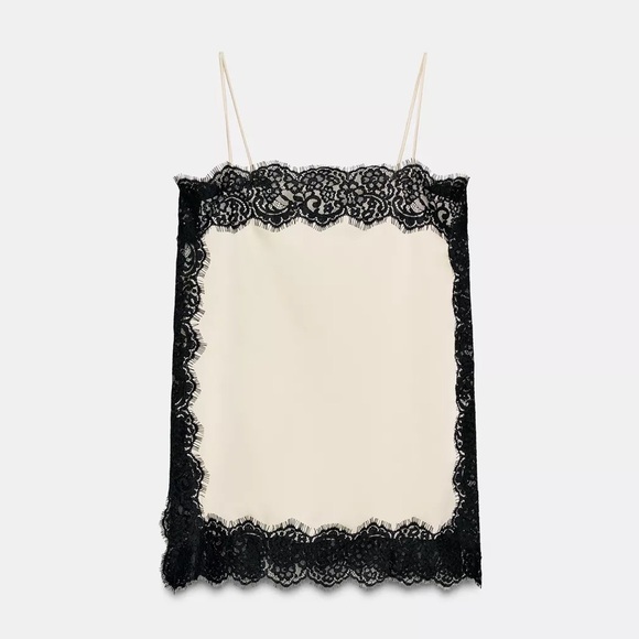 ZARA SATIN EFFECT LACE TOP ZW COLLECTION - Picture 8 of 14